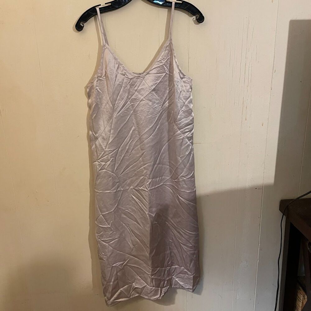 EVERLANE SATIN SLIP DRESS 2 Dove Gray Triacetate NWOT